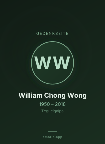 Gedenkportrait von William Chong Wong