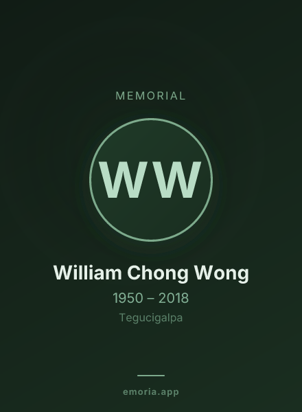 Memorial portrait of William Chong Wong