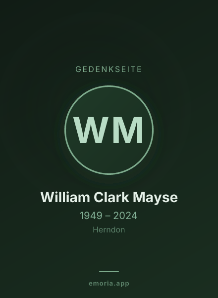 Gedenkportrait von William Clark Mayse