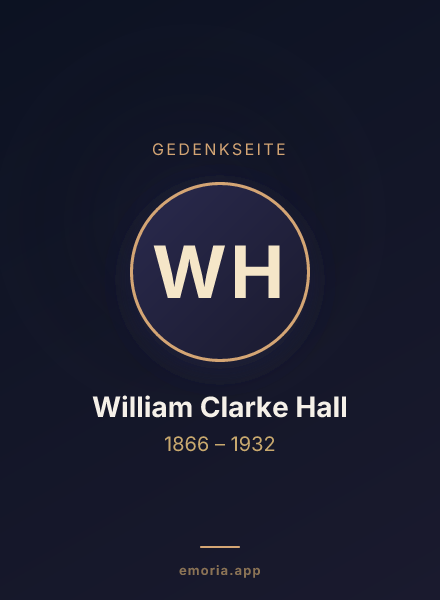 Gedenkportrait von William Clarke Hall