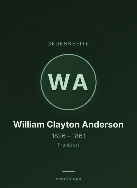 Gedenkportrait von William Clayton Anderson