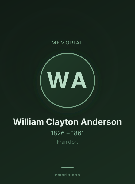 Memorial portrait of William Clayton Anderson