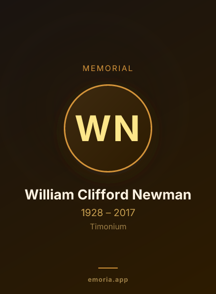 Memorial portrait of William Clifford Newman