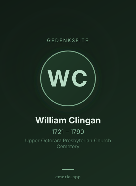 Gedenkportrait von William Clingan