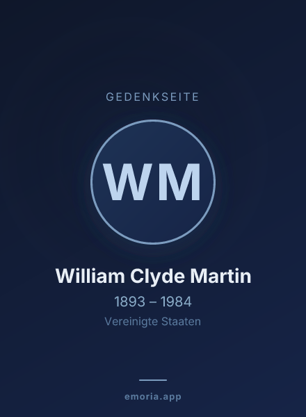 Gedenkportrait von William Clyde Martin