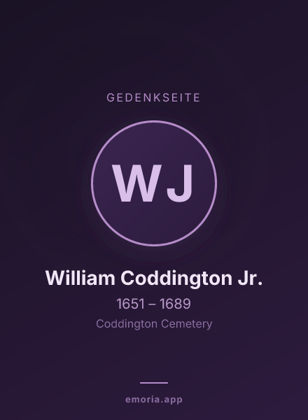 Gedenkportrait von William Coddington Jr.