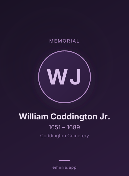 Memorial portrait of William Coddington Jr.