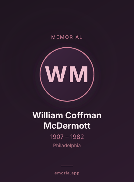 Memorial portrait of William Coffman McDermott
