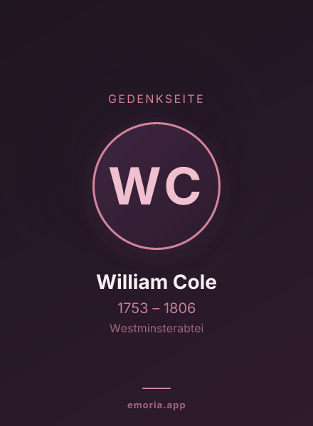 Gedenkportrait von William Cole