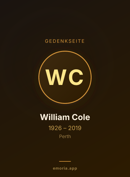 Gedenkportrait von William Cole