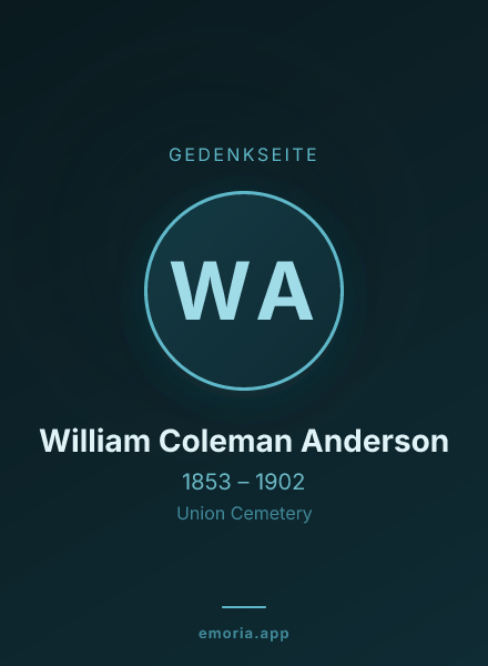 Gedenkportrait von William Coleman Anderson