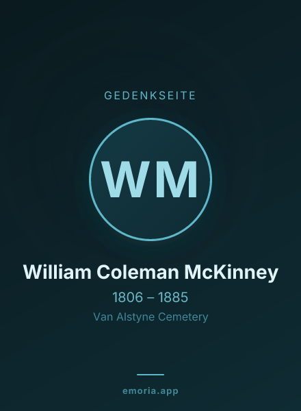 Gedenkportrait von William Coleman McKinney
