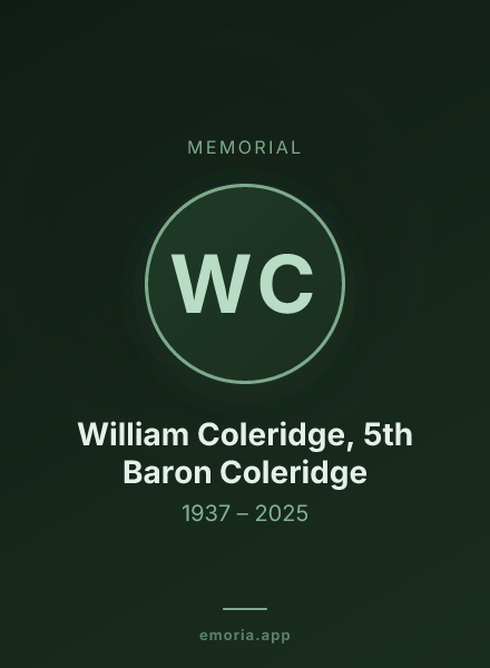 Memorial portrait of William Coleridge, 5th Baron Coleridge