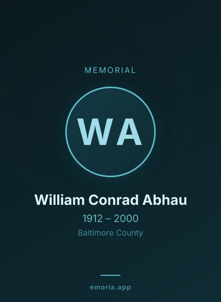 Memorial portrait of William Conrad Abhau
