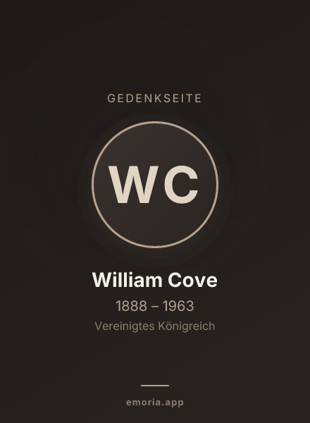 Gedenkportrait von William Cove