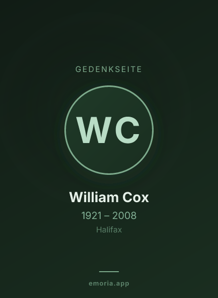 Gedenkportrait von William Cox