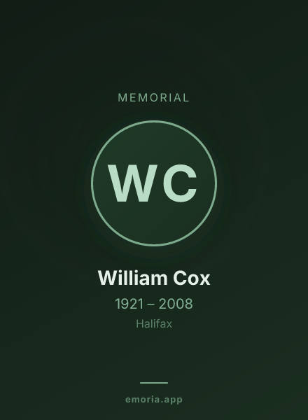 Memorial portrait of William Cox