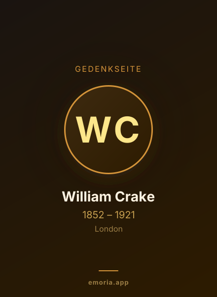 Gedenkportrait von William Crake