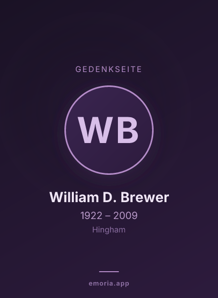 Gedenkportrait von William D. Brewer