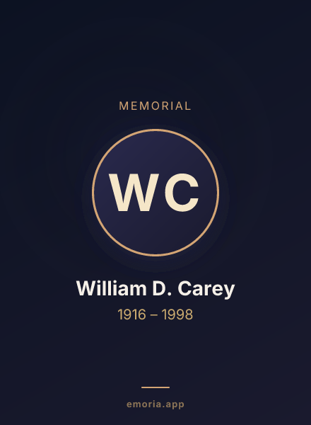 Memorial portrait of William D. Carey
