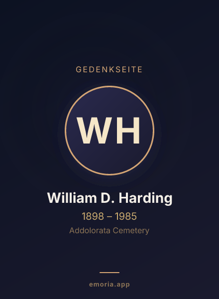 Gedenkportrait von William D. Harding