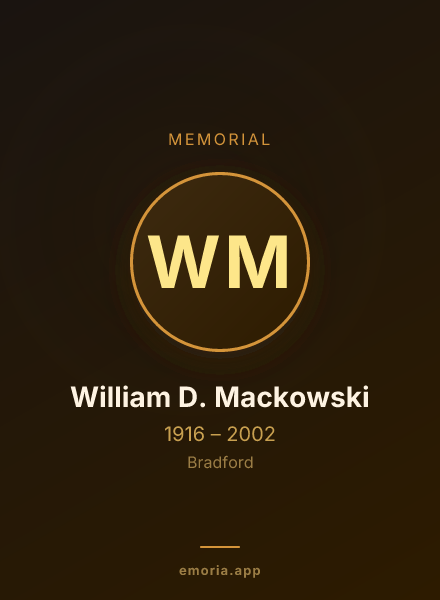 Memorial portrait of William D. Mackowski