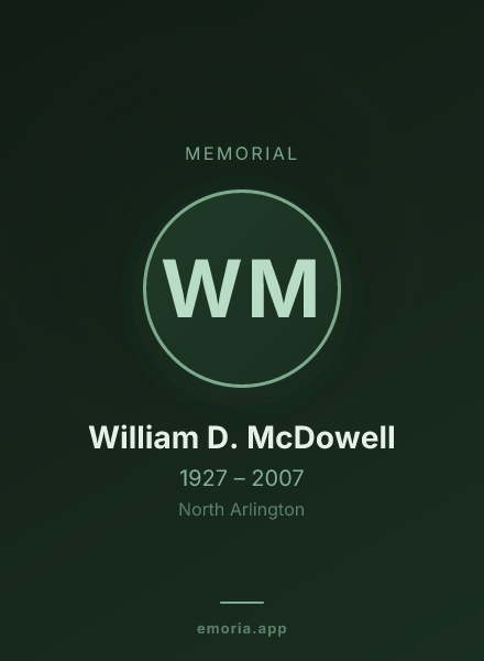 Memorial portrait of William D. McDowell