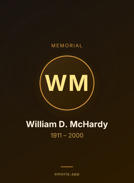 Memorial portrait of William D. McHardy