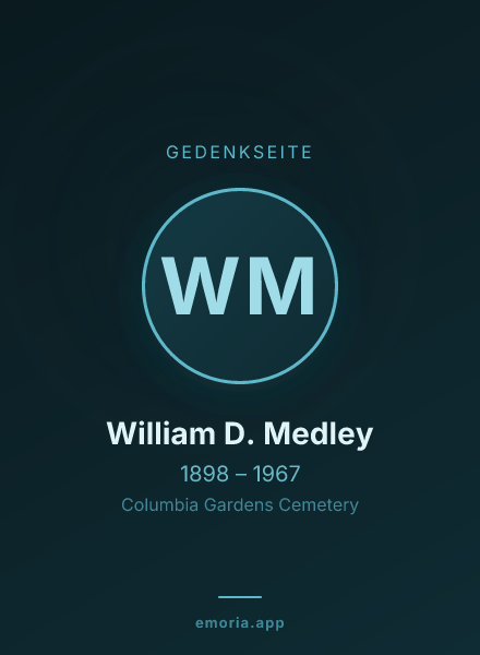 Gedenkportrait von William D. Medley