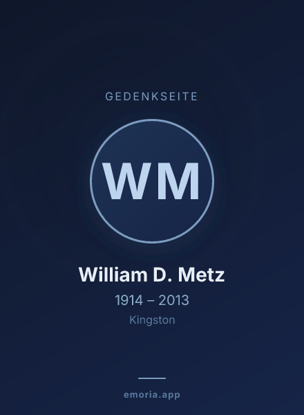 Gedenkportrait von William D. Metz