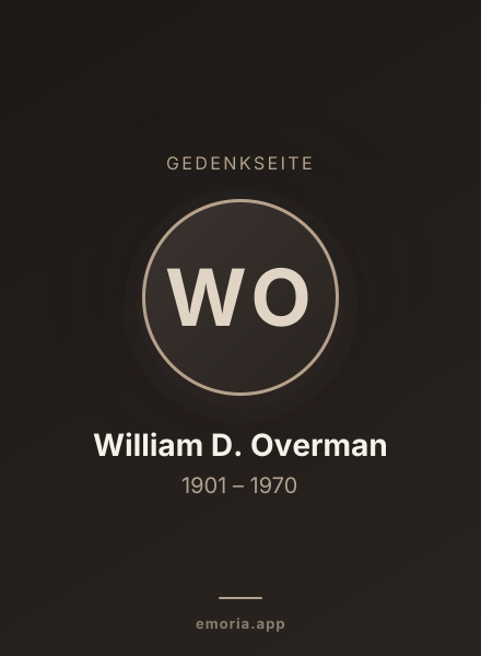 Gedenkportrait von William D. Overman