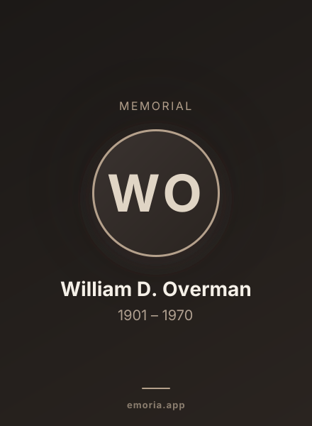 Memorial portrait of William D. Overman
