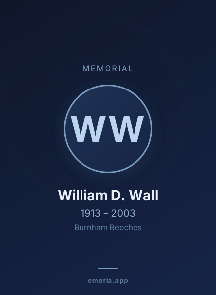 Memorial portrait of William D. Wall