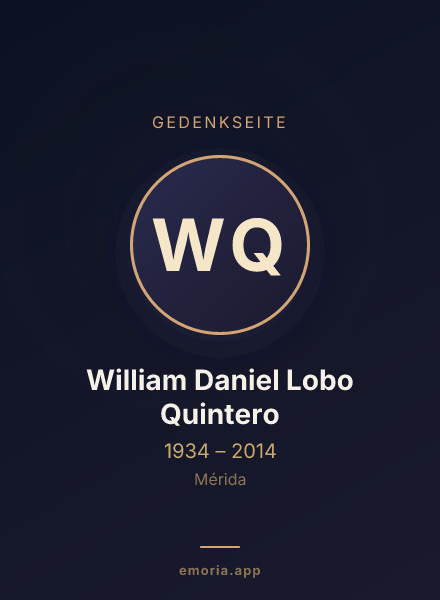 Gedenkportrait von William Daniel Lobo Quintero