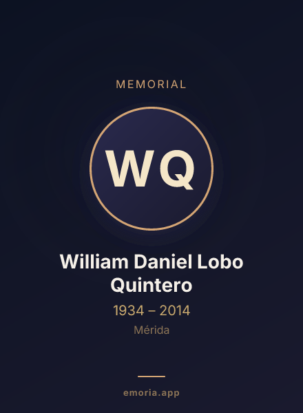 Memorial portrait of William Daniel Lobo Quintero