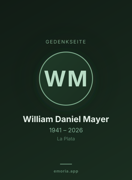 Gedenkportrait von William Daniel Mayer