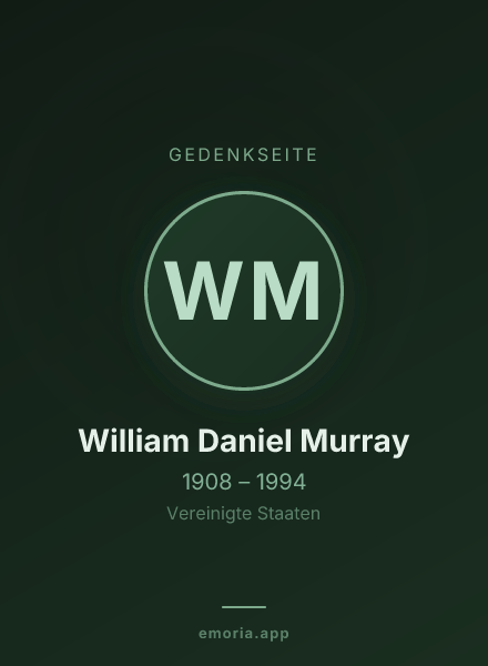Gedenkportrait von William Daniel Murray