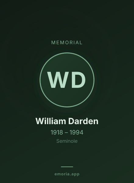 Memorial portrait of William Darden