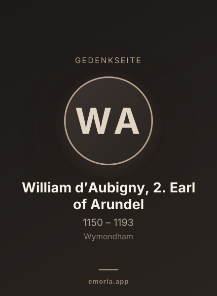 Gedenkportrait von William d’Aubigny, 2. Earl of Arundel