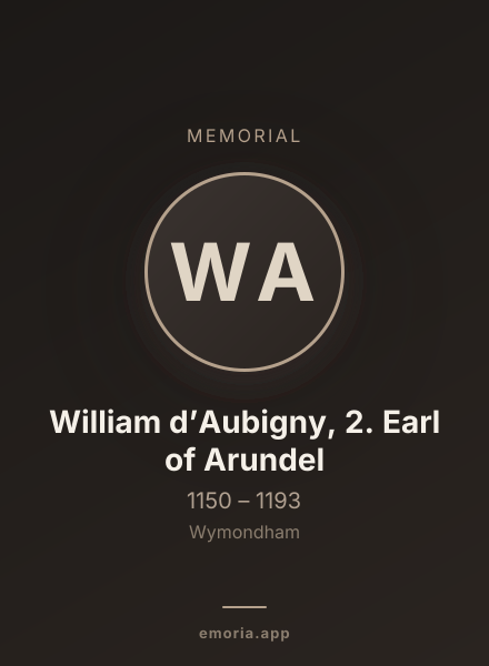 Memorial portrait of William d’Aubigny, 2. Earl of Arundel