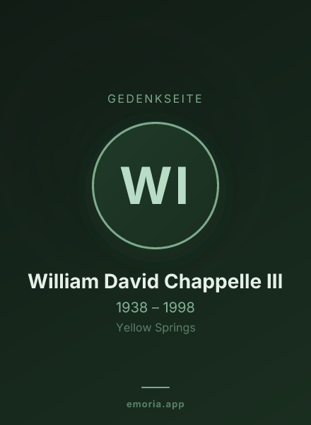 Gedenkportrait von William David Chappelle III
