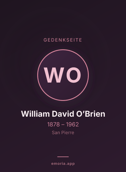 Gedenkportrait von William David O’Brien