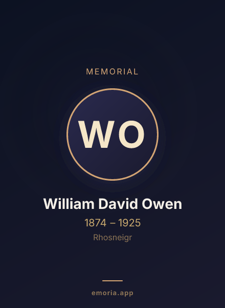 Memorial portrait of William David Owen