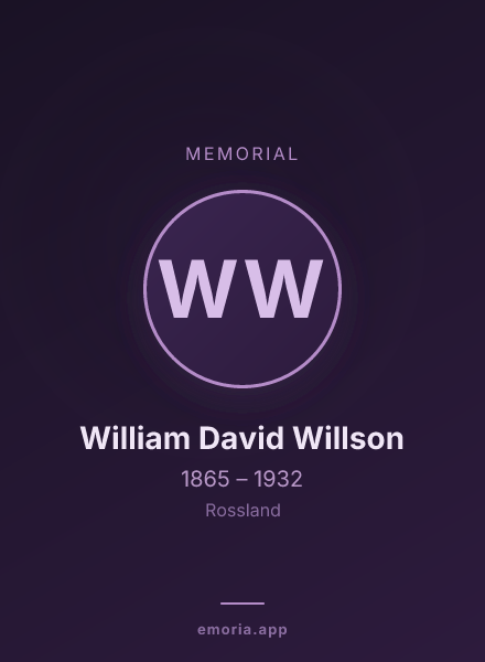 Memorial portrait of William David Willson