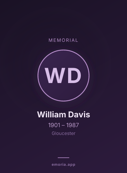 Memorial portrait of William Davis