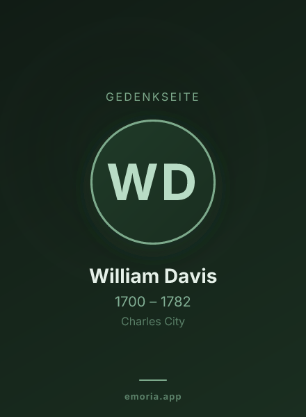 Gedenkportrait von William Davis