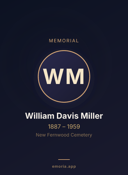 Memorial portrait of William Davis Miller
