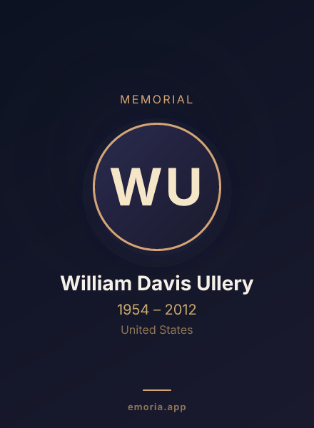 Memorial portrait of William Davis Ullery