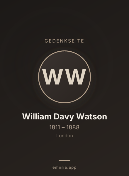 Gedenkportrait von William Davy Watson