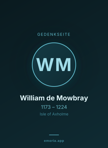 Gedenkportrait von William de Mowbray